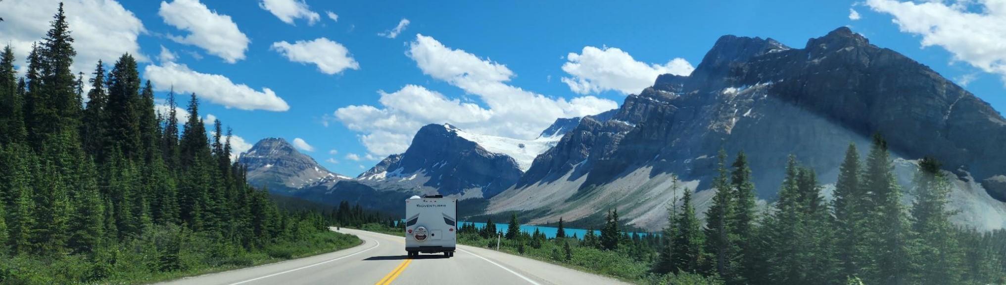 Canada Fraserway camper in de Rockies