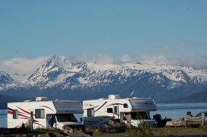 uitzicht vanaf een campground | Homer AK